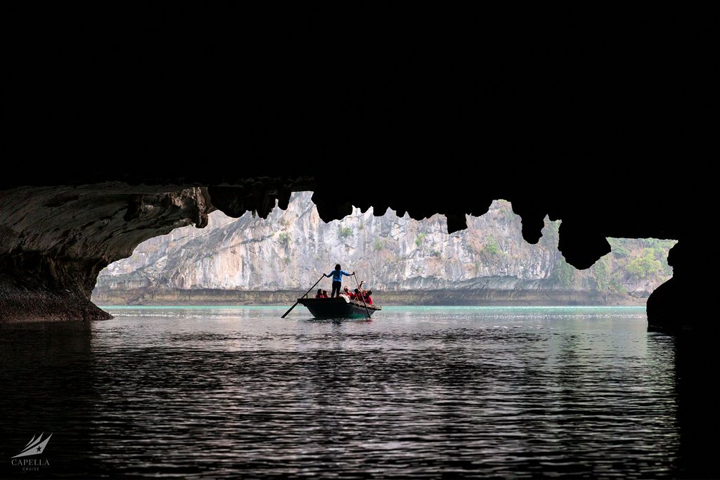 Bright cave in Lan Ha Bay 